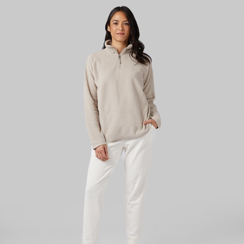 NEW WITH TAGS - 32 Degrees Shorthair Sherpa 1/4 Zip Top - Cobblestone - XL